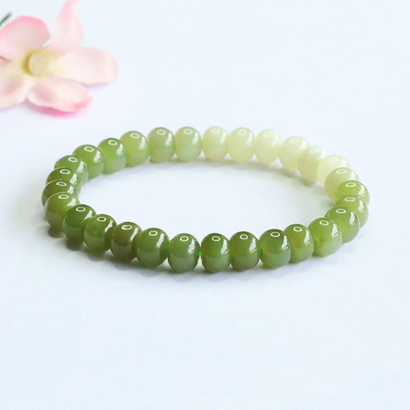 Gradient Hetian Jade Abacus Bead Bracelet