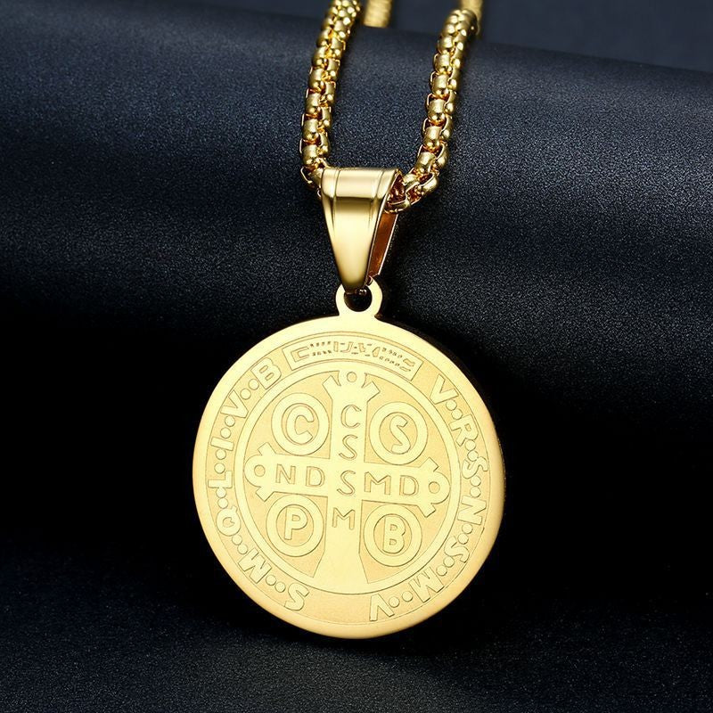 Planderful Everyday Genie Unisex Stainless Steel Gold Plated Zircon Pendant Necklace For Men And Women