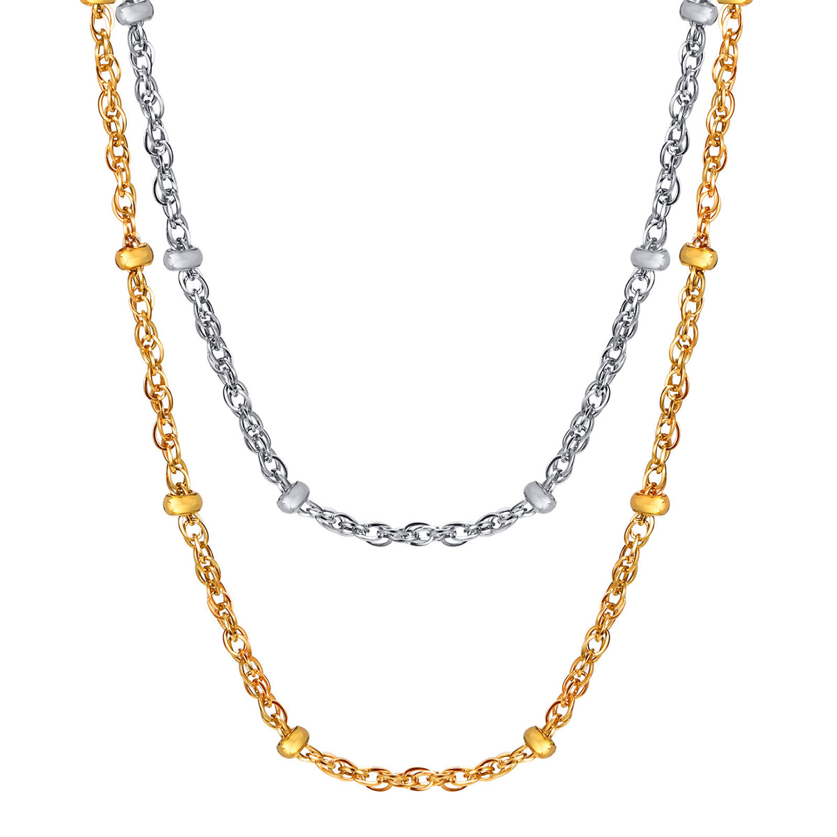 Stainless Steel Water Wave Bead Chain Necklace Titanium Steel Clavicle Chain
