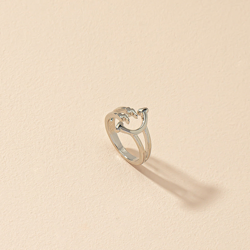 European and American Lightning Smiling Face Rings - Vienna Verve Collection