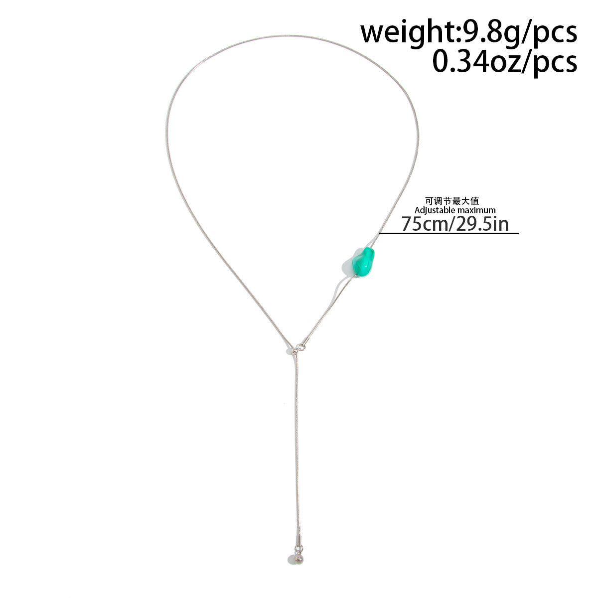 Y-Shaped Baroque Colored Pearl Necklace Stainless Steel Adjustable Fine Snake Bone Chain