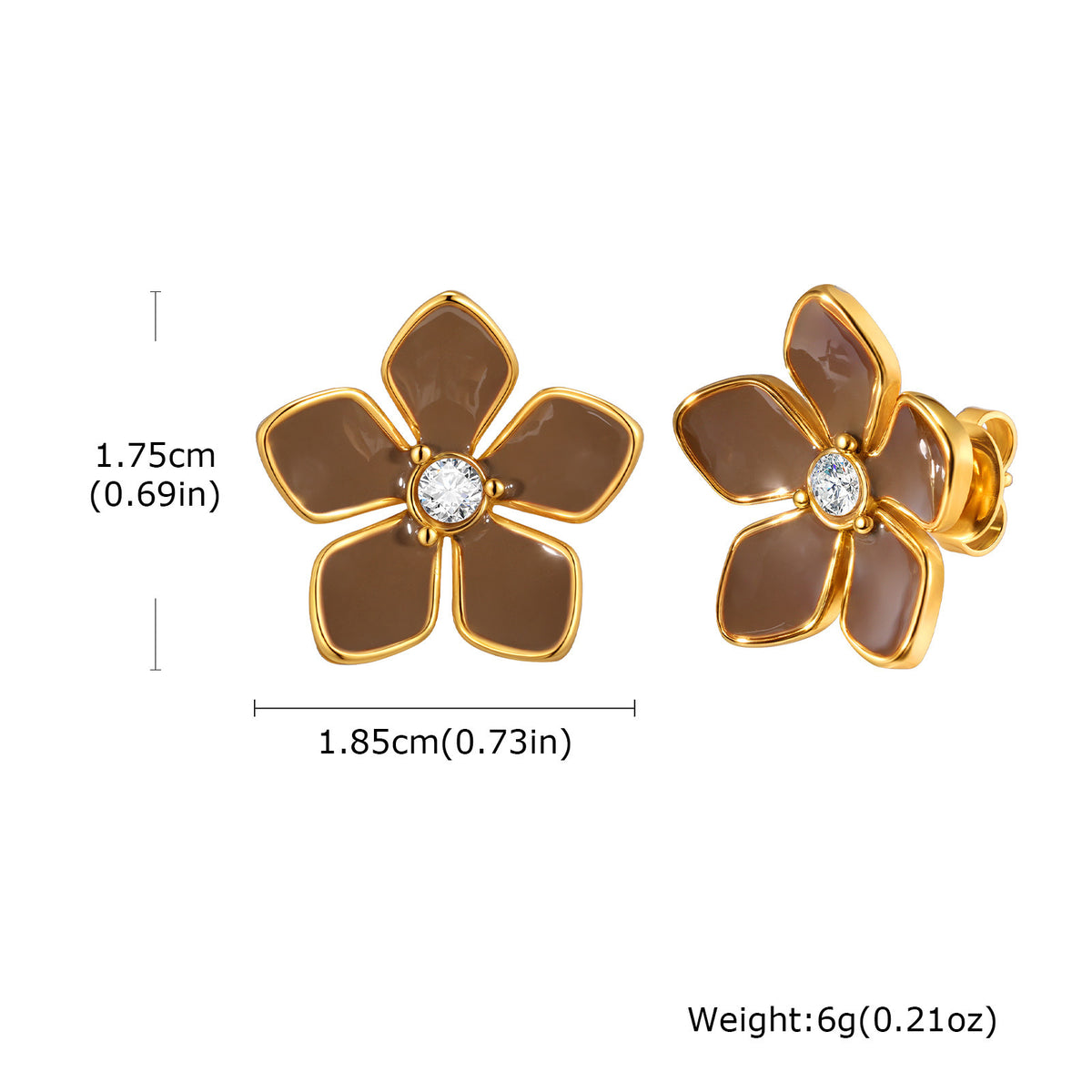 Stainless Steel Floral Earrings