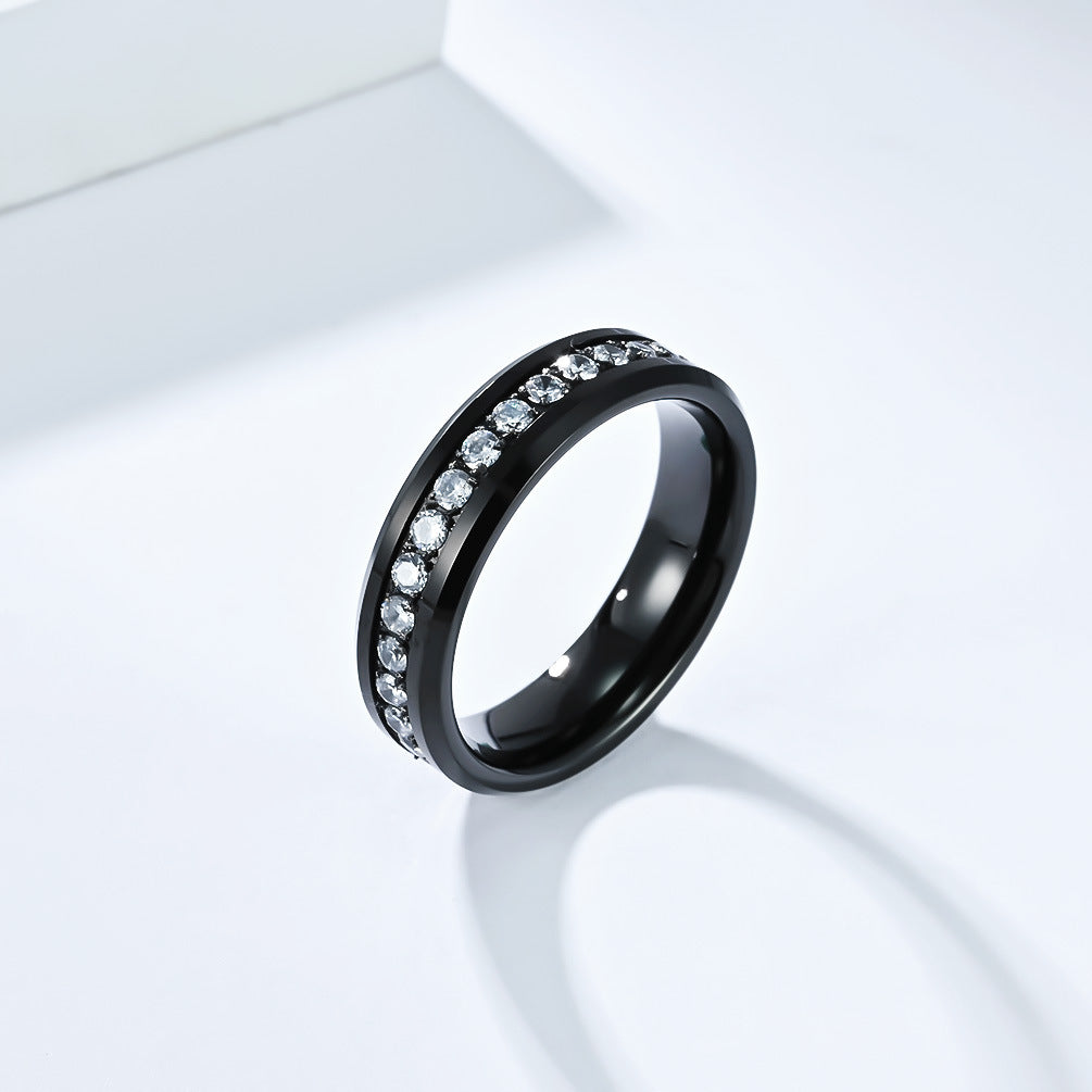 Planderful Tungsten Zircon Ring For Men Light Luxury High End Engagement Wedding Band