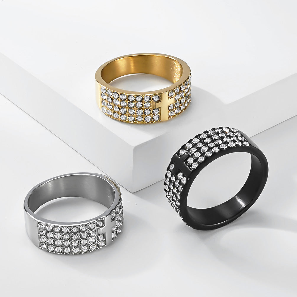 Punk Cross Stainless Steel Men's Ring
