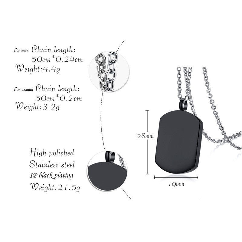 Planderful Elegant Titanium Steel Urn Necklace For Men