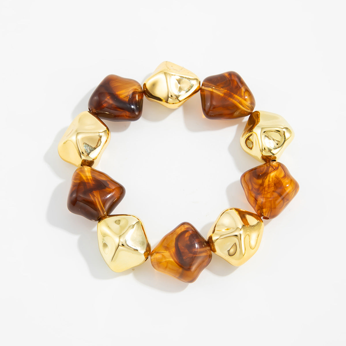 Retro Curved Geometric Splicing Bracelet Bracelet Imitation Pearl Special-Shaped Bracelet