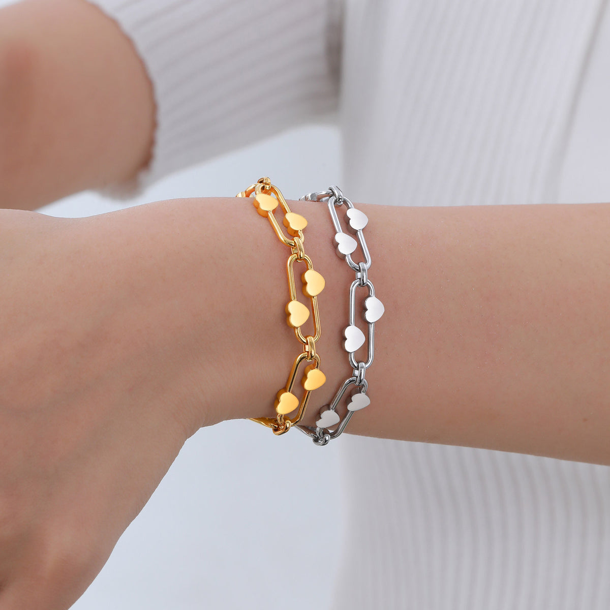 Heart Gold-Plated Stainless Steel Bracelet Unisex
