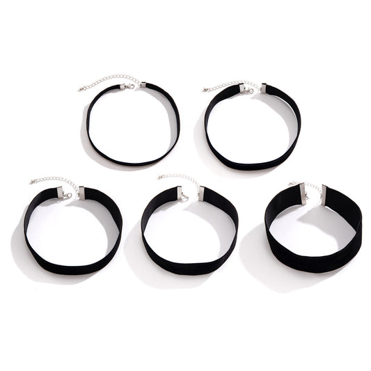 Velvet Sweet Lolita Black Choker Necklace Set