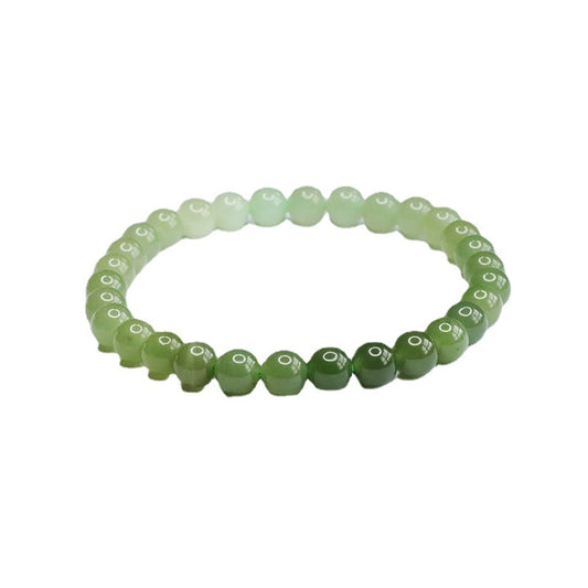Gradient Qingshui Hetian Jade Bead Bracelet