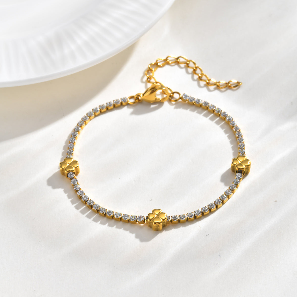 Heart Zircon Stainless Steel Bracelet