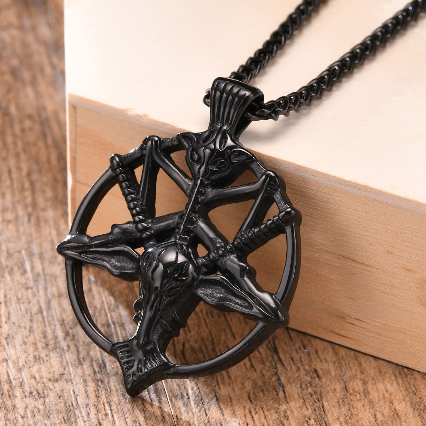Stainless Steel Punk Satan Goat Head Pendant Retro Men