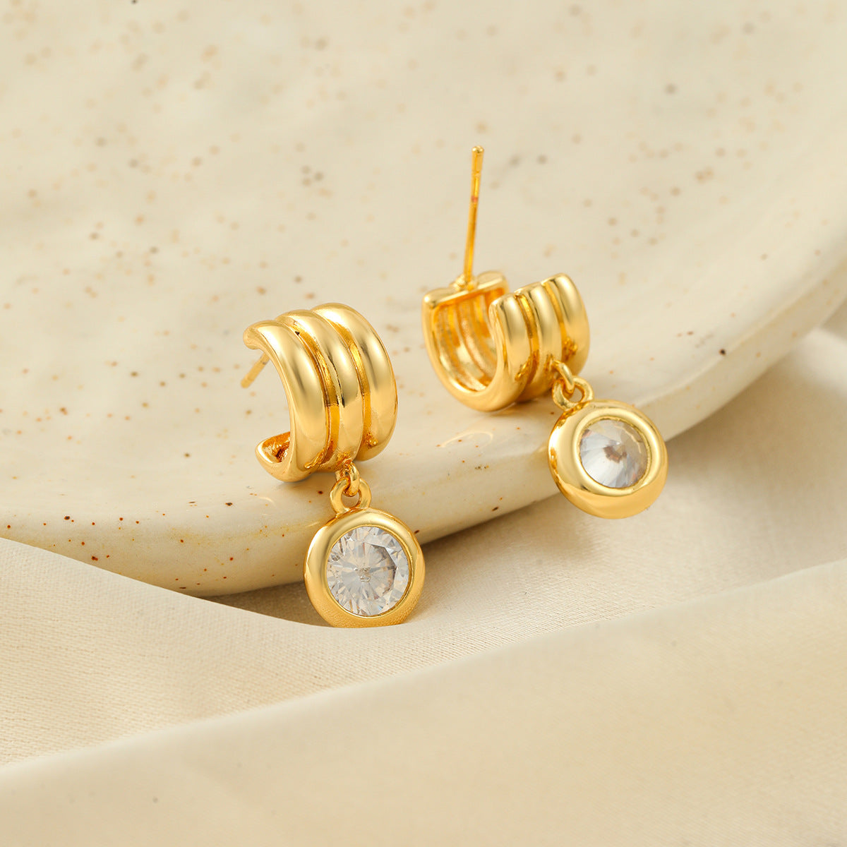 Planderful Vienna Verve Stainless Steel Zircon Ear Clip Cuff Earrings for Trendy Women Statement