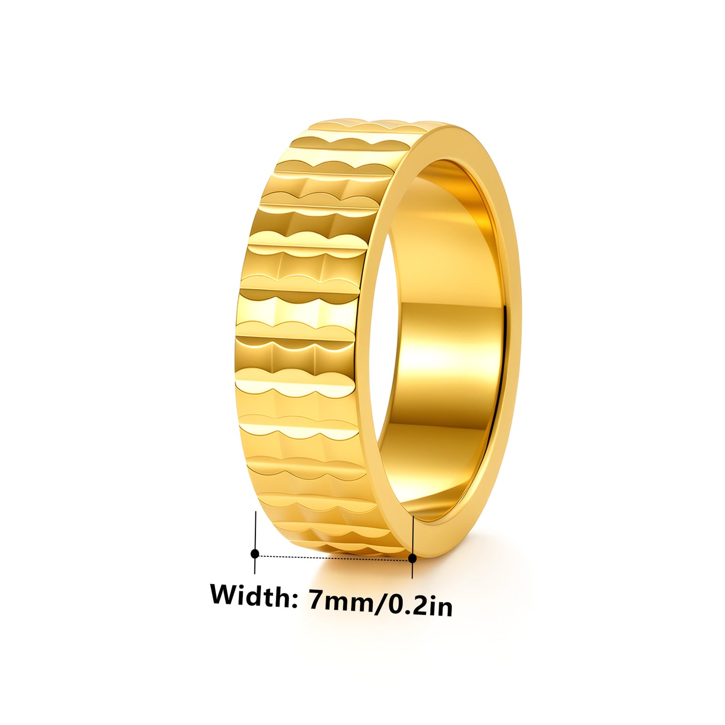 Planderful Everyday Genie 7mm Stainless Steel Ring for Men Unisex Jewelry Minimalist Durable