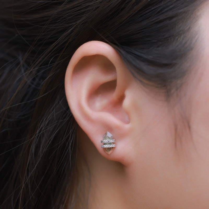 Planderful Everyday Genie – Cross-border New Trend Fashion Green Moss Sterling Silver Earrings Women's Jewelry Amazon Hot Sale