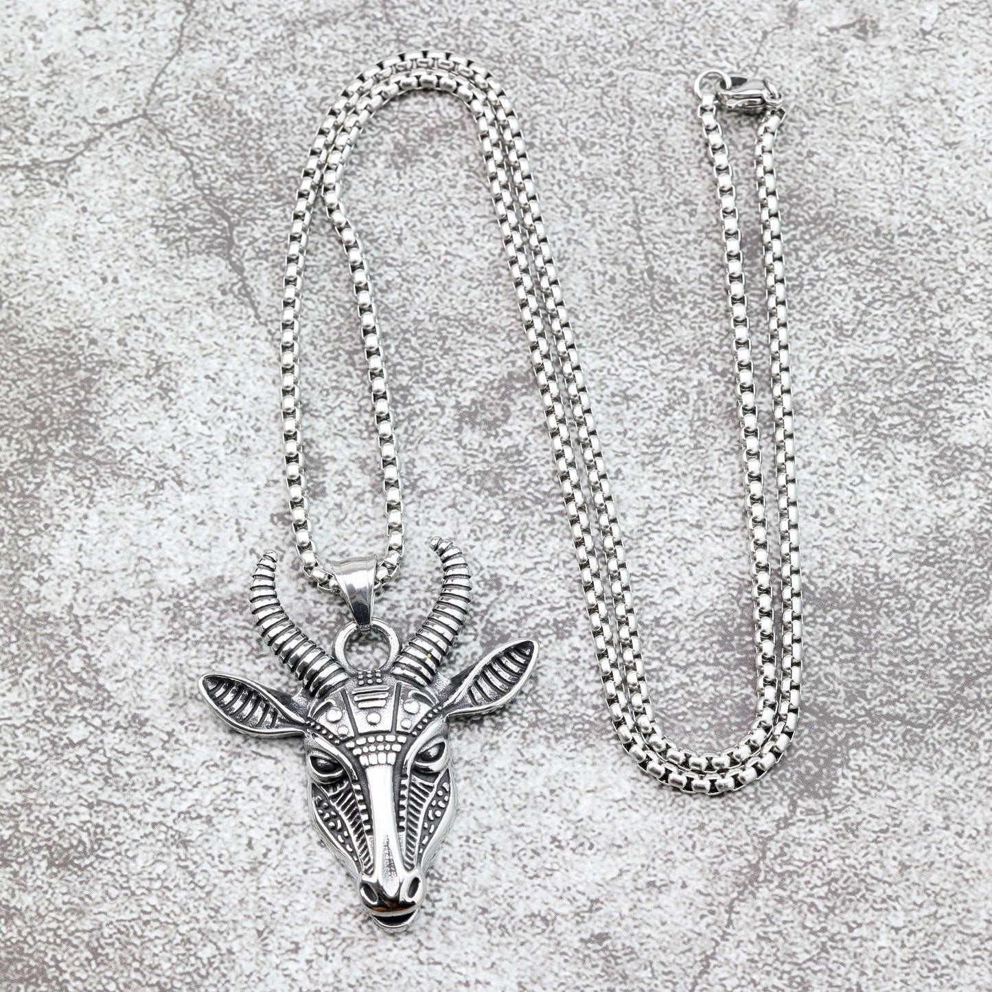 Planderful Nordic Ram Head Pendant Stainless Steel For Men Single Sided Norse Legacy Bold Jewelry Gift