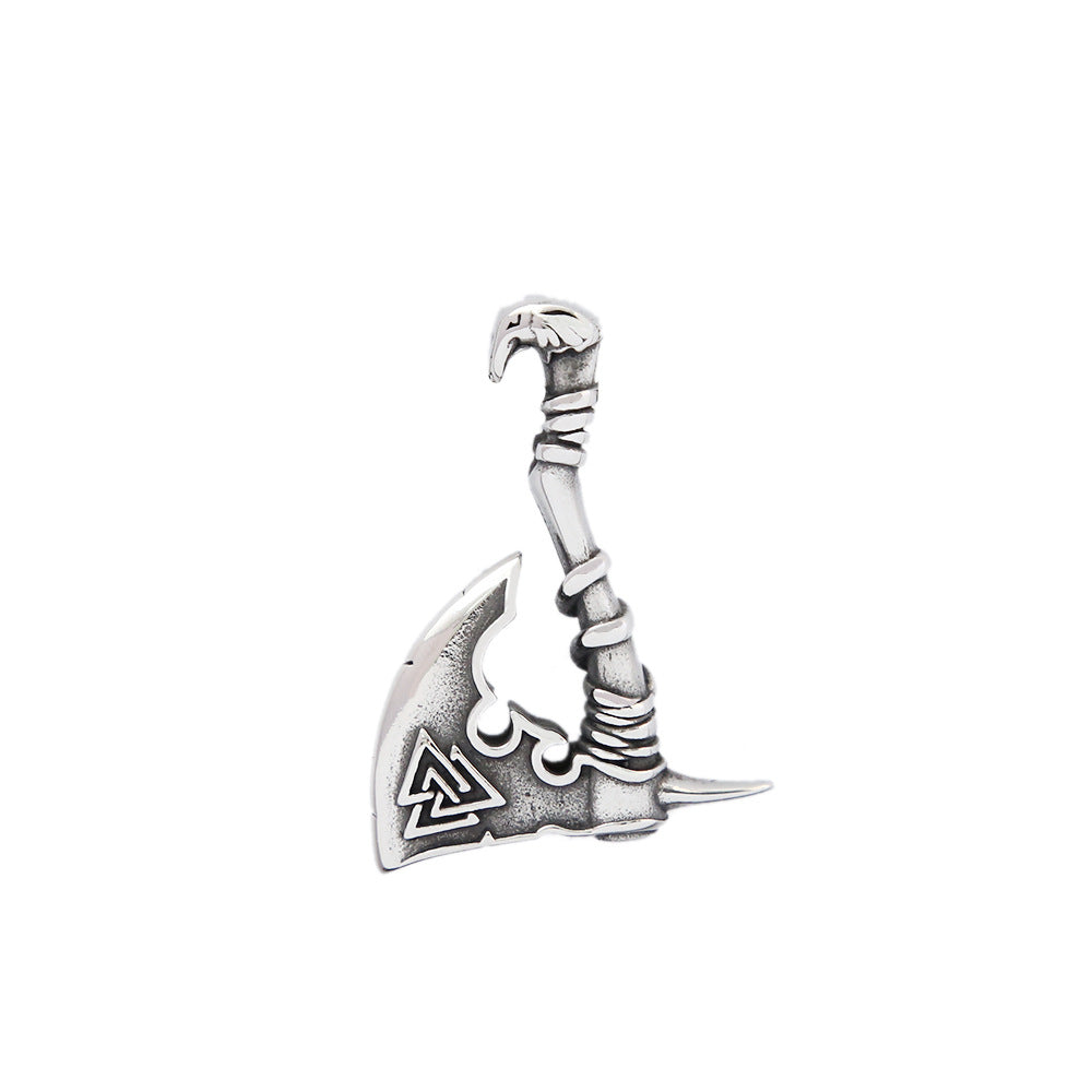 European and American Stainless Steel Viking Axe Necklace