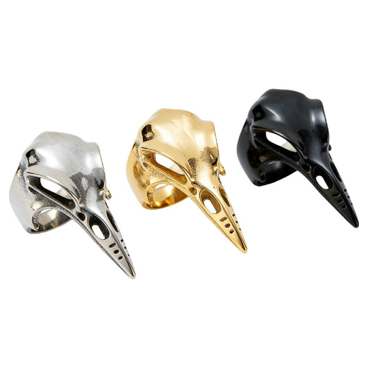 Woodpecker Skull Ring Unisex Stainless Steel Bold Protection Statement Planderful Everyday Genie