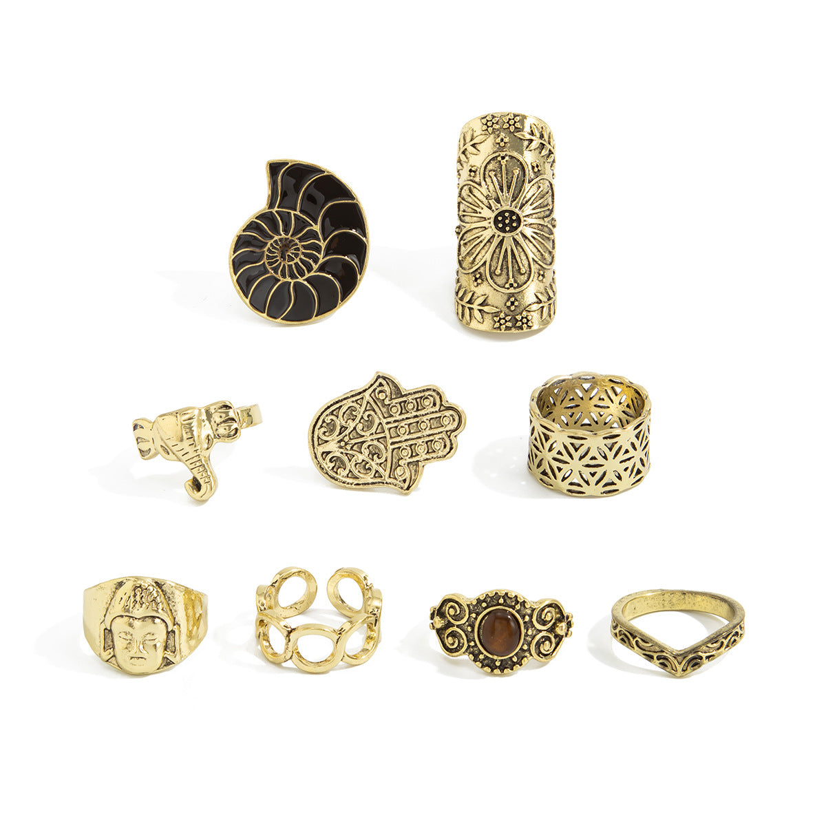 Medieval Ring With Retro Geometric Design For Bold Statement Fashion Lovers By Planderful Vienna Verve