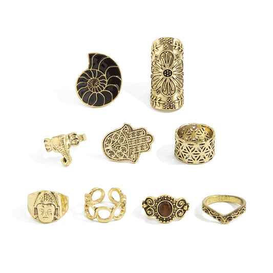 Medieval Ring With Retro Geometric Design For Bold Statement Fashion Lovers By Planderful Vienna Verve
