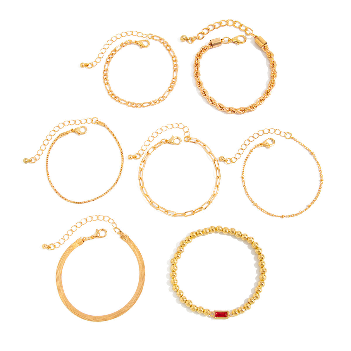 Planderful Vienna Verve Color Zircon Beaded Bracelet for Women Versatile Snake Chain Statement Jewelry