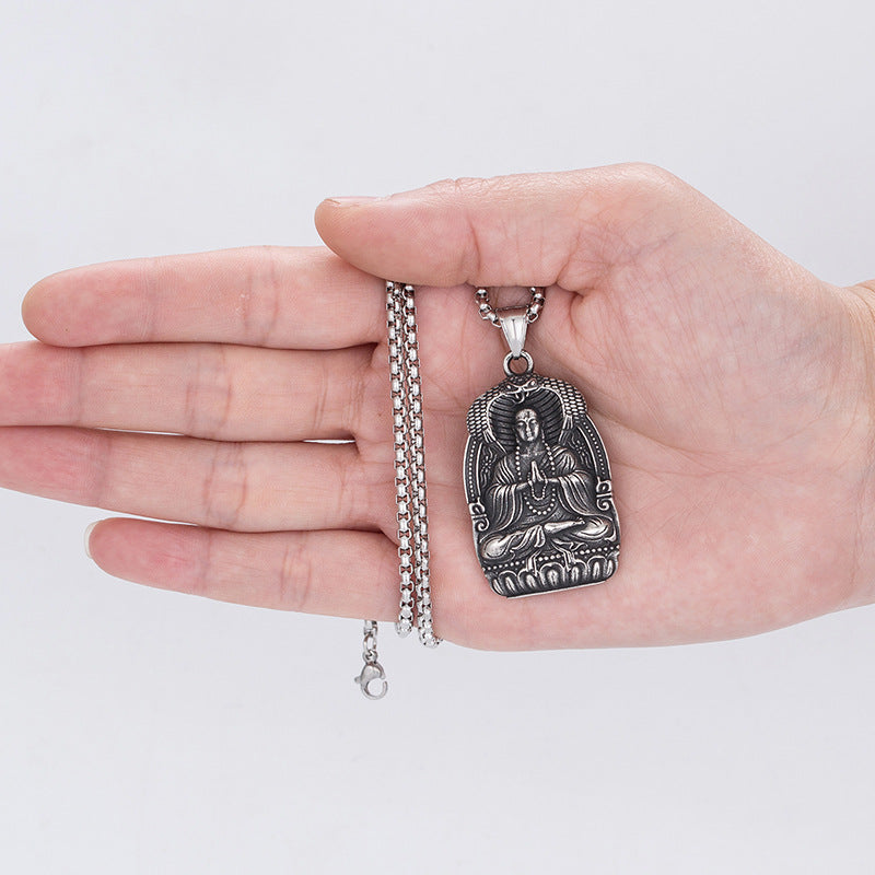 Steel Necklace - Vintage Men's Retro Pendant