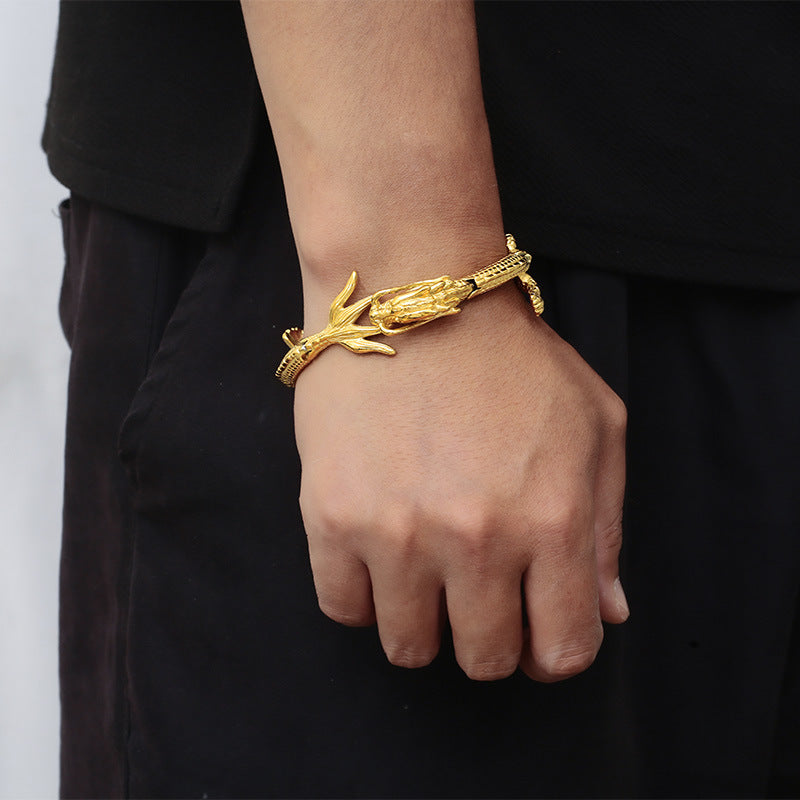 Guochao Benming Year Lucky Transshipment Dragon Bracelet – National Style Stainless