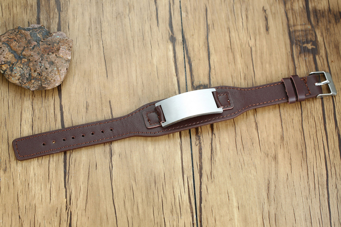 Titanium Steel Jewelry Adjustable Men's Leather Bracelet