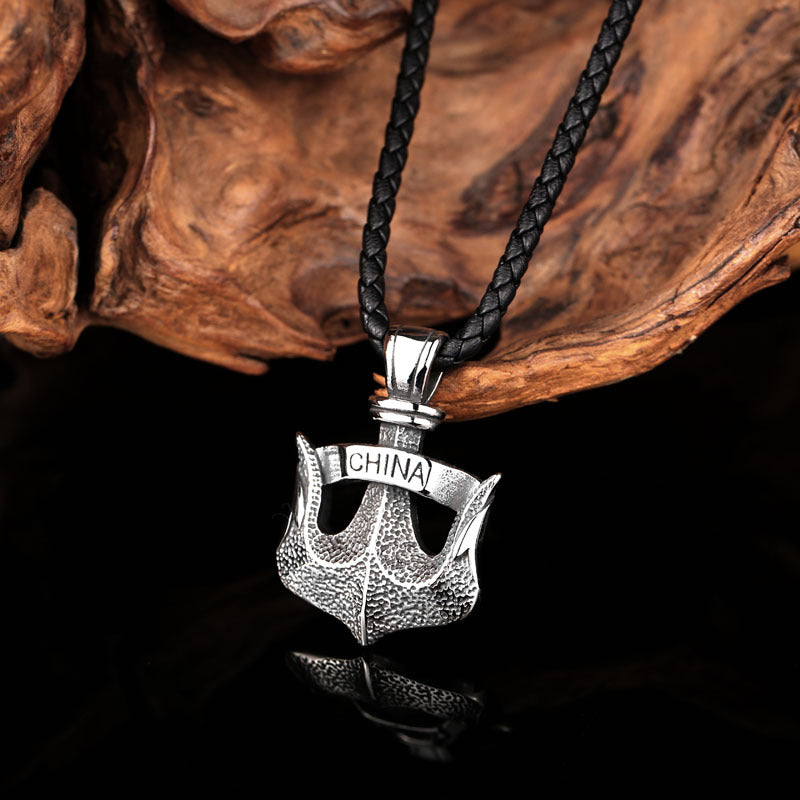 Personalized Retro Chinese Boat Anchor Pendant for Men - Titanium Steel Jewelry by Planderful