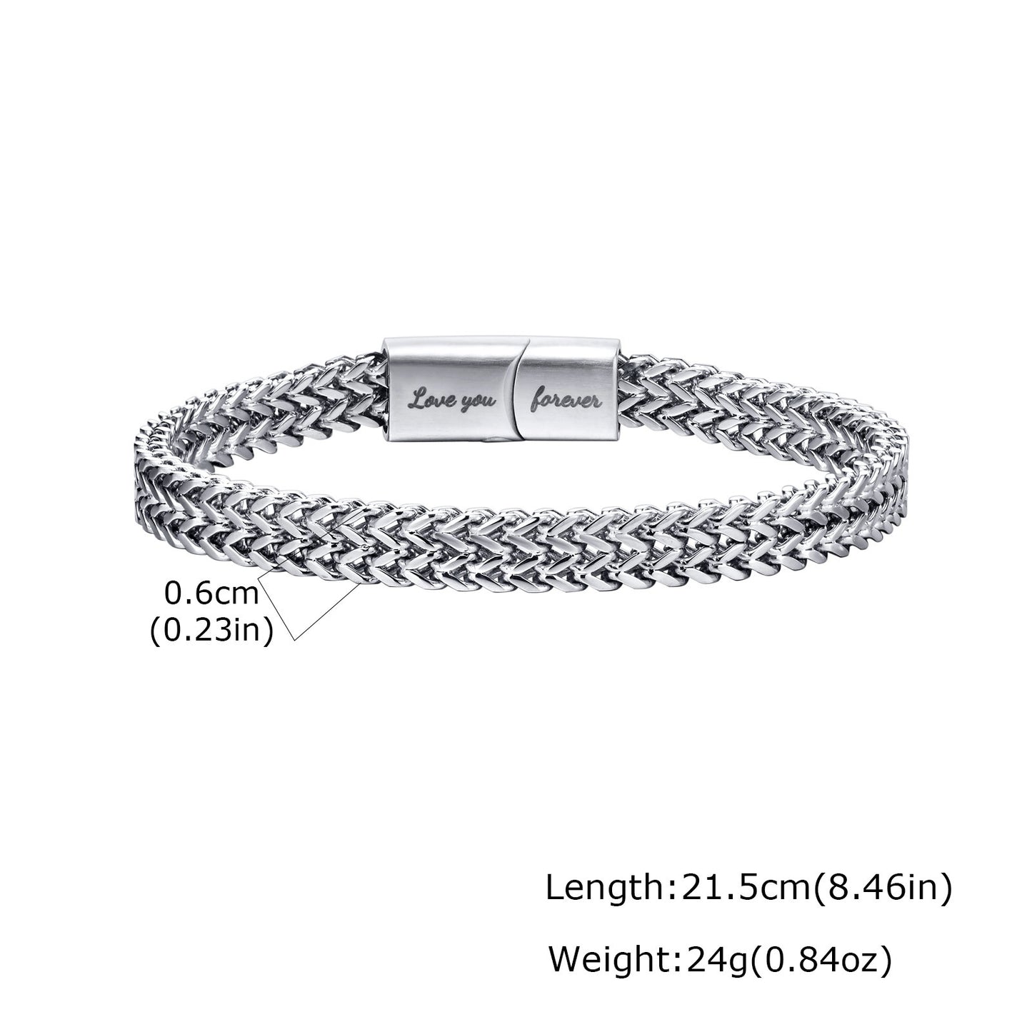 Planderful Stainless Steel Magnetic Buckle Bracelet For Men