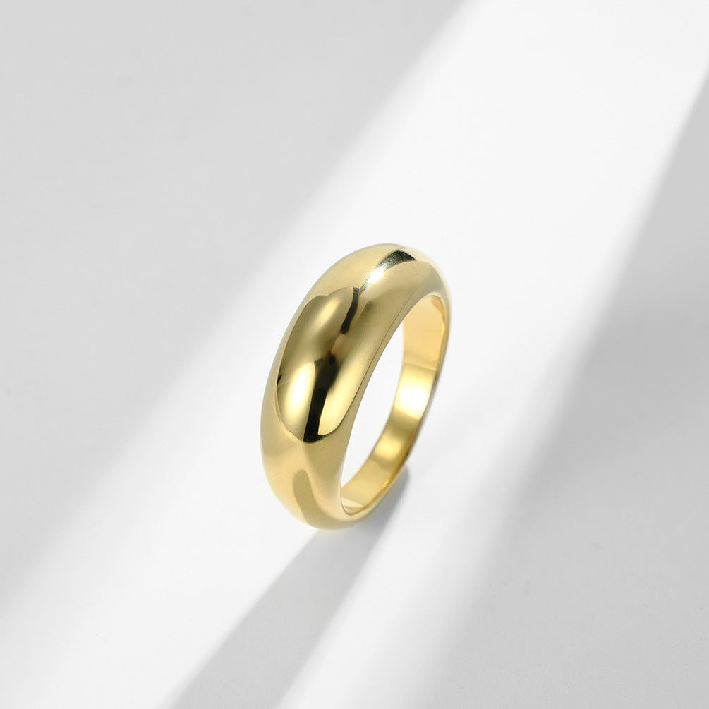European And American Style Smooth Arc Neutral Ring Jewelry