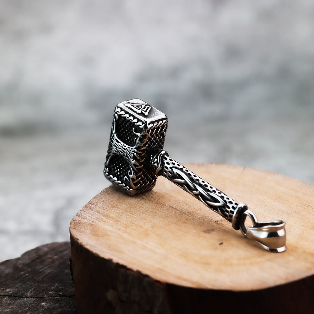 Foreign Trade Hot-Selling Titanium Steel Thor Hammer Necklace
