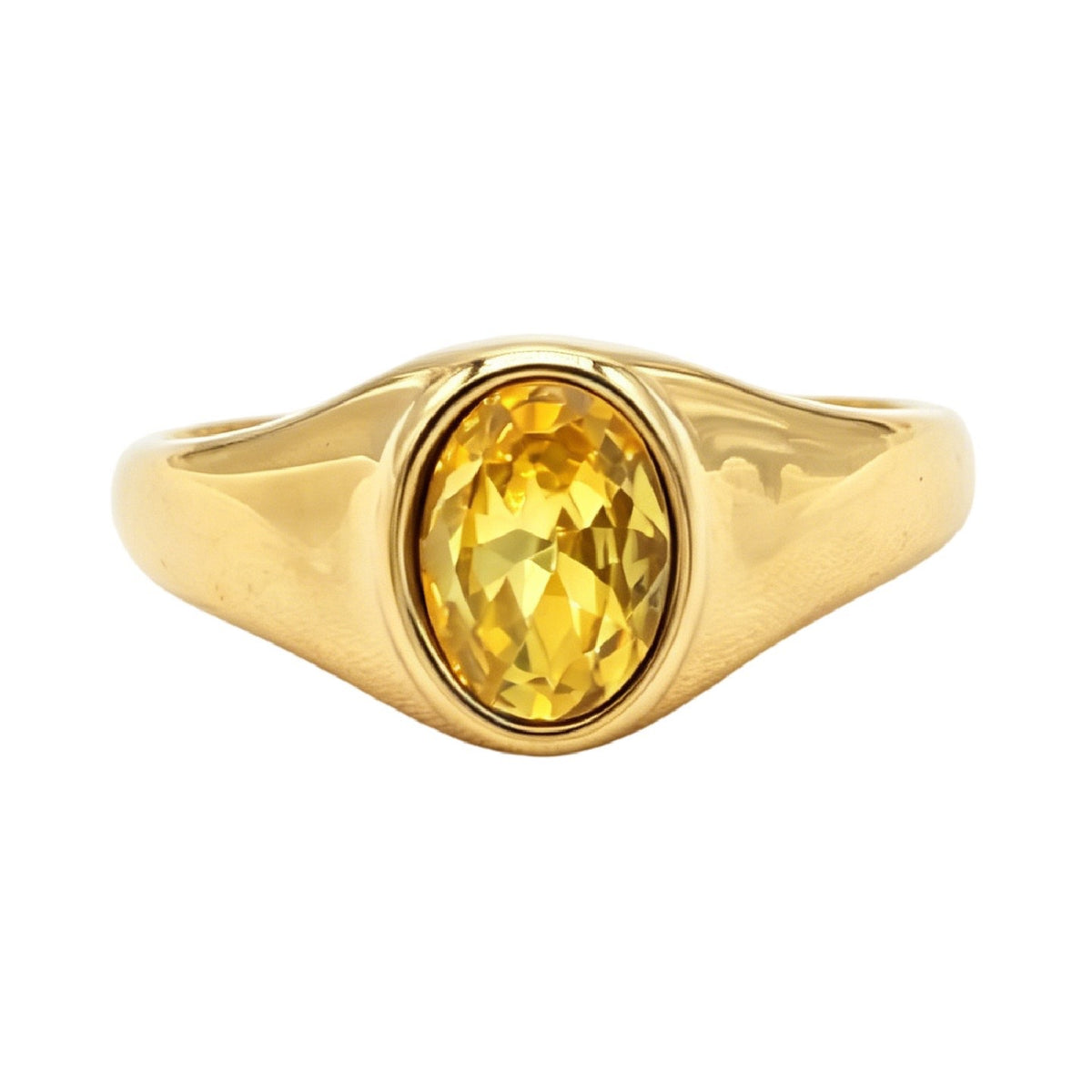 Multi-Color Gemstone Titanium Steel Ring