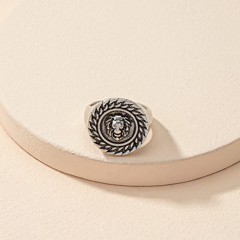 Roaring Punk Lion Head Ring: Street Style Statement Piece