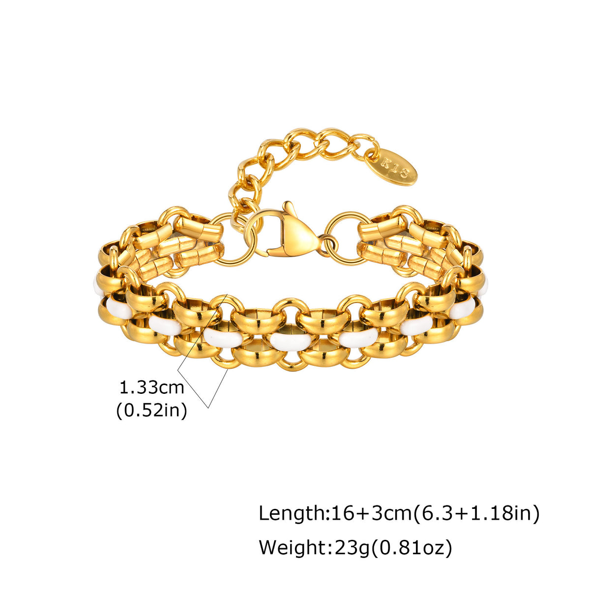 Gel Dropping Handmade Chain Stainless Steel Bracelet