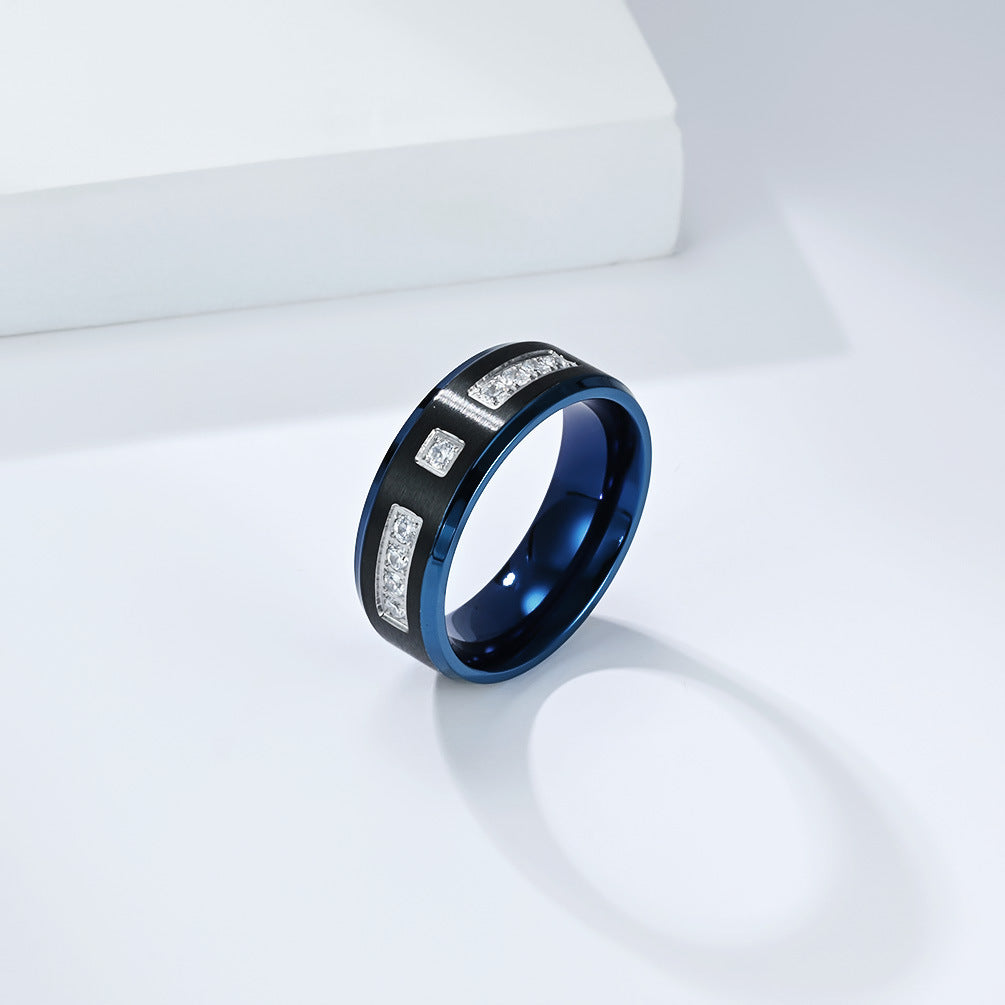 Planderful Collection Everyday Genie Two Tone Stainless Steel Zircon Ring Unisex Gift for Men and Women