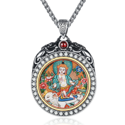 Stone Necklace – Elegant Zodiac Buddha Pendant
