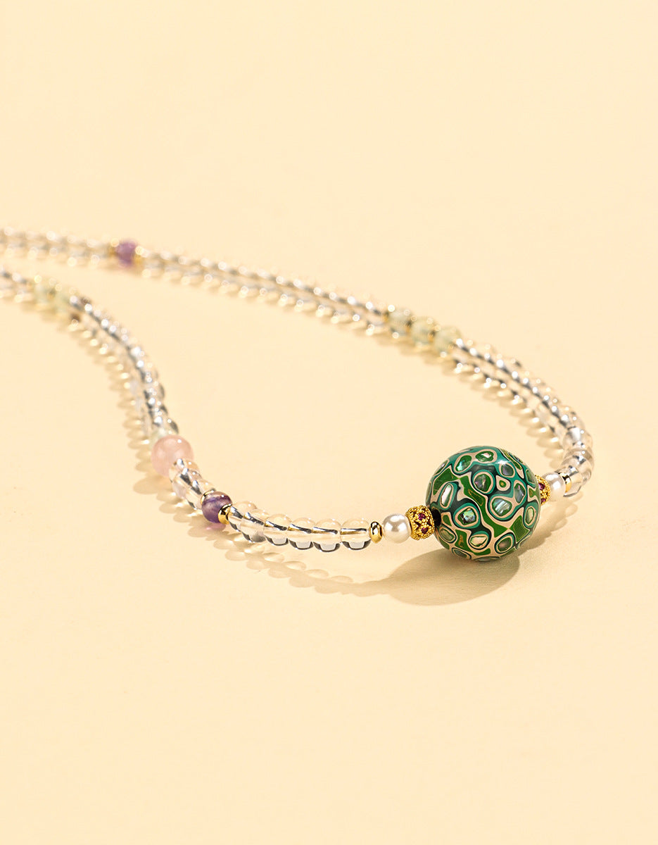 Pearl Crystal Pendant Necklace