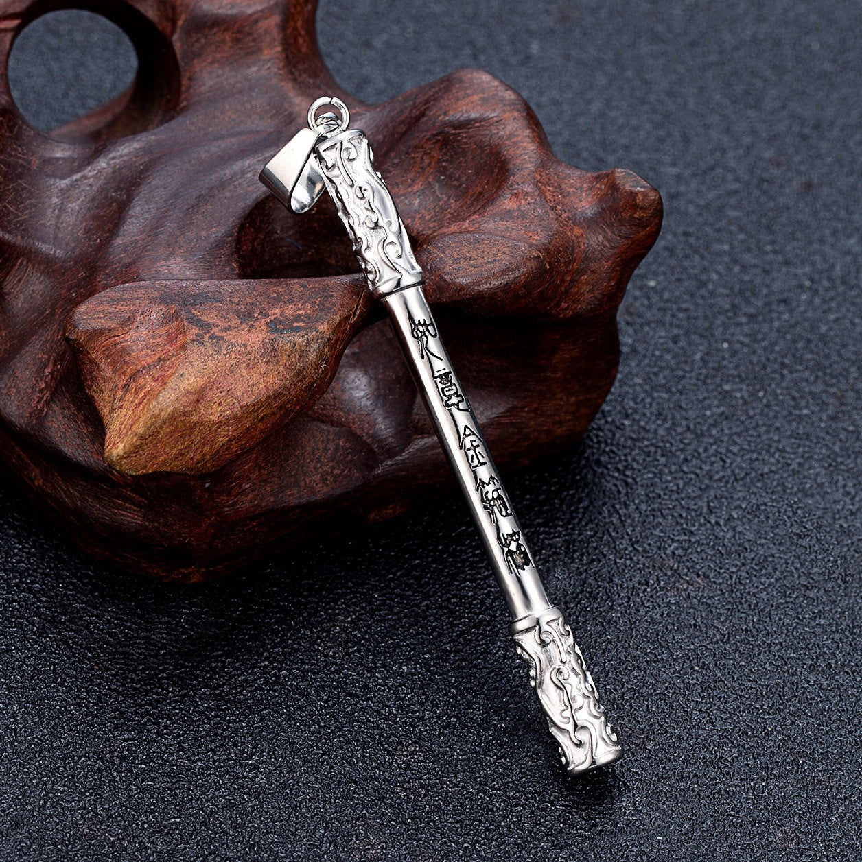 1. Planderful Wukong Ruyi Necklace For Men Chinese Style Golden Hoop Pendant Streetwear Jewelry