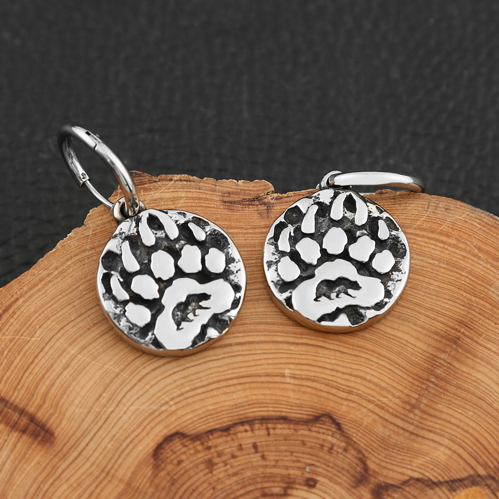 European and American Foreign Trade Titanium Steel Viking Earrings