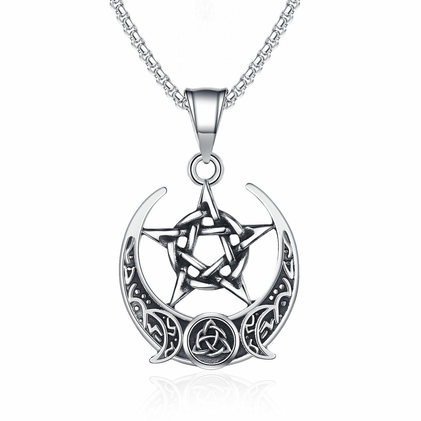Titanium Steel Necklace – Statement Viking Pentagram