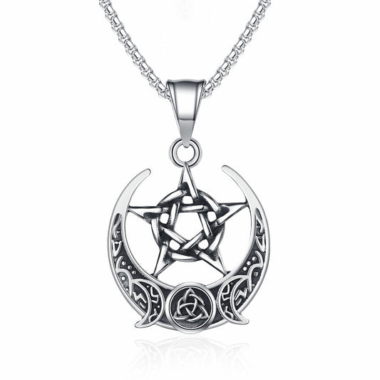 Titanium Steel Necklace – Statement Viking Pentagram