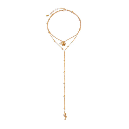 Planderful Vienna Verve Necklace – Elegant Imitation Pearl Stacking Design