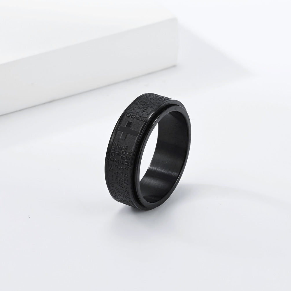Prayer Spinner Stainless Steel Ring for Men