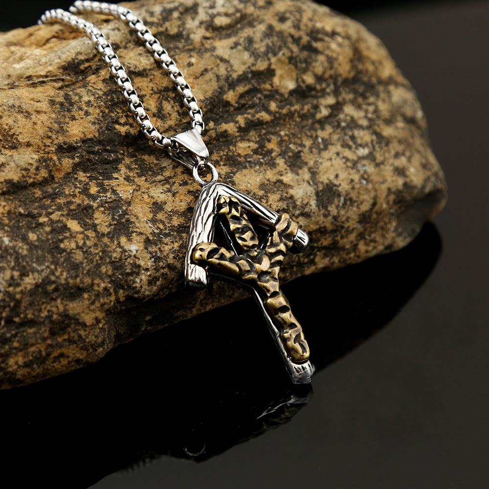 Nordic Viking Rune Titanium Steel Necklace for Men