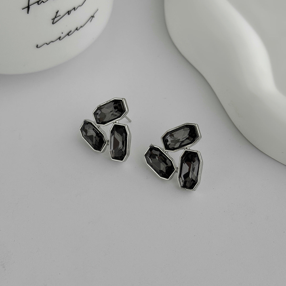 Planderful Vienna Verve Geometric Acrylic Stud Earrings Irregular Splicing Statement For Modern Women