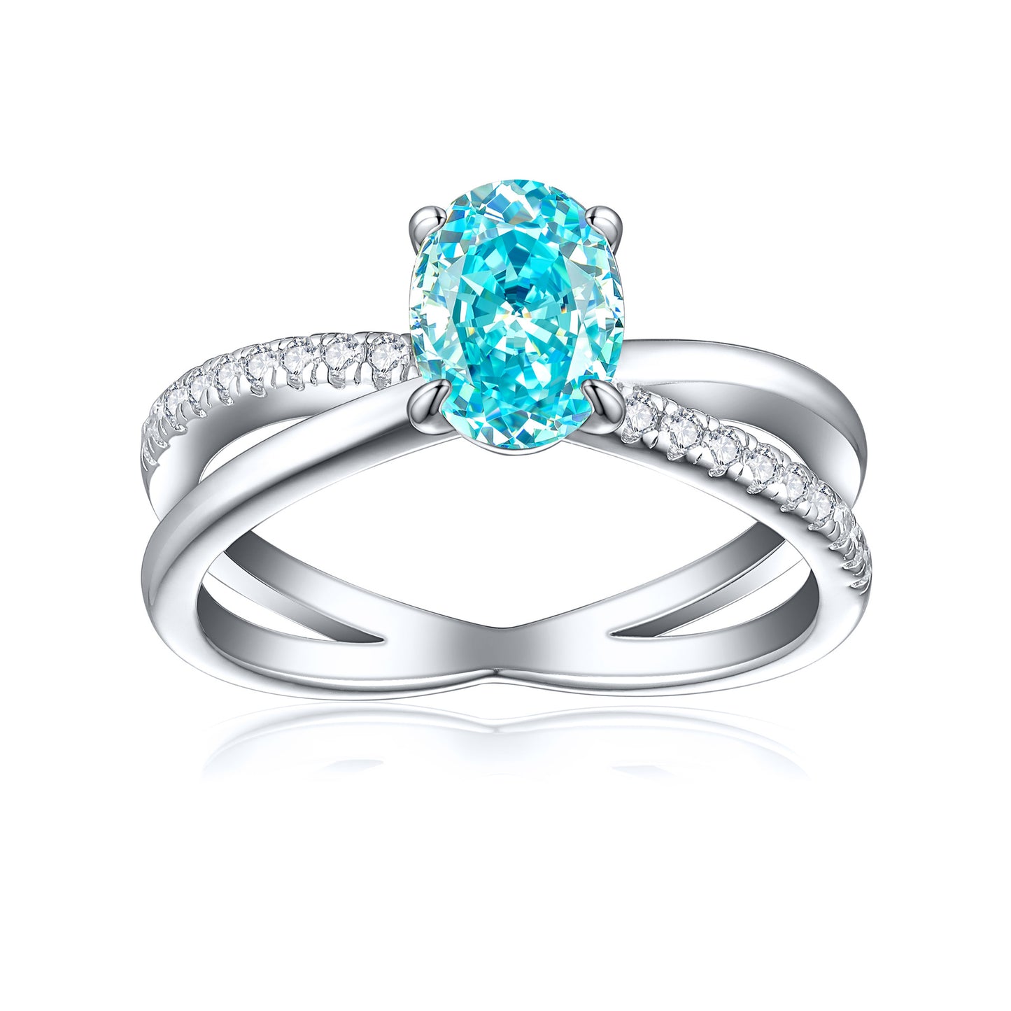 Premium 925 Sterling Silver 1.5ct Flame Ice Flower Cut Ring