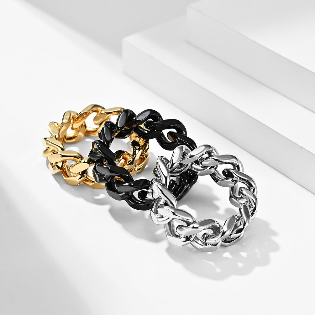 European and American Trendy Titanium Steel Chain Ring