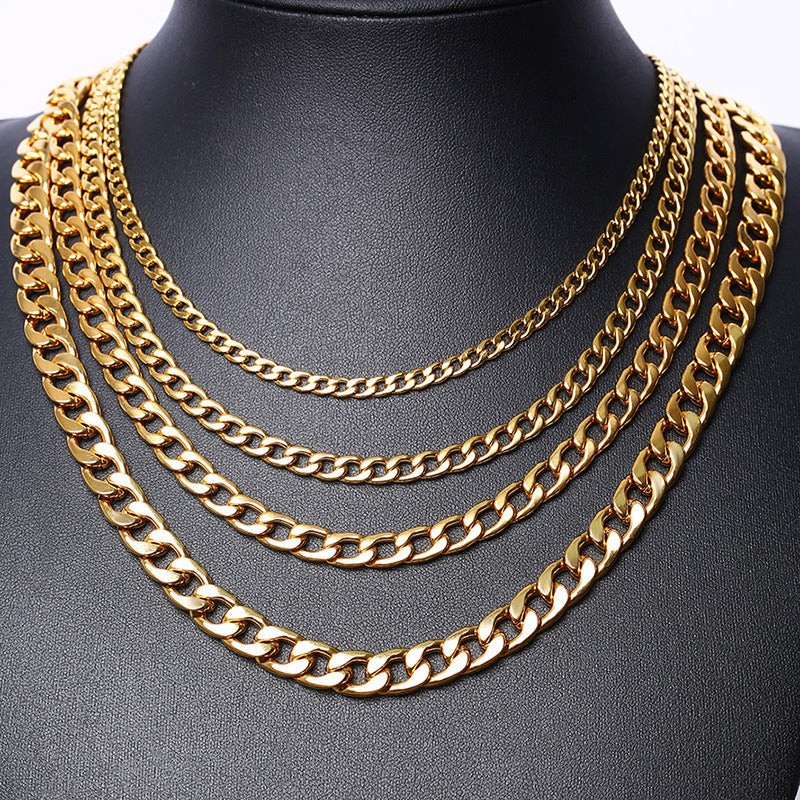 Stainless Steel Men's Thick Necklace Hip-Hop Fashion Chain