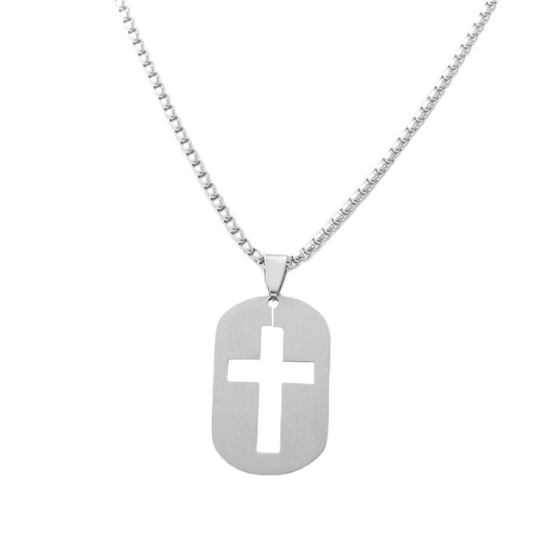 Personalized Retro Titanium Steel Cross Pendant Necklace for Trendy Men