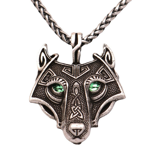 Viking Ice Wolf Necklace - Norse Legacy Metal Pendant for Men